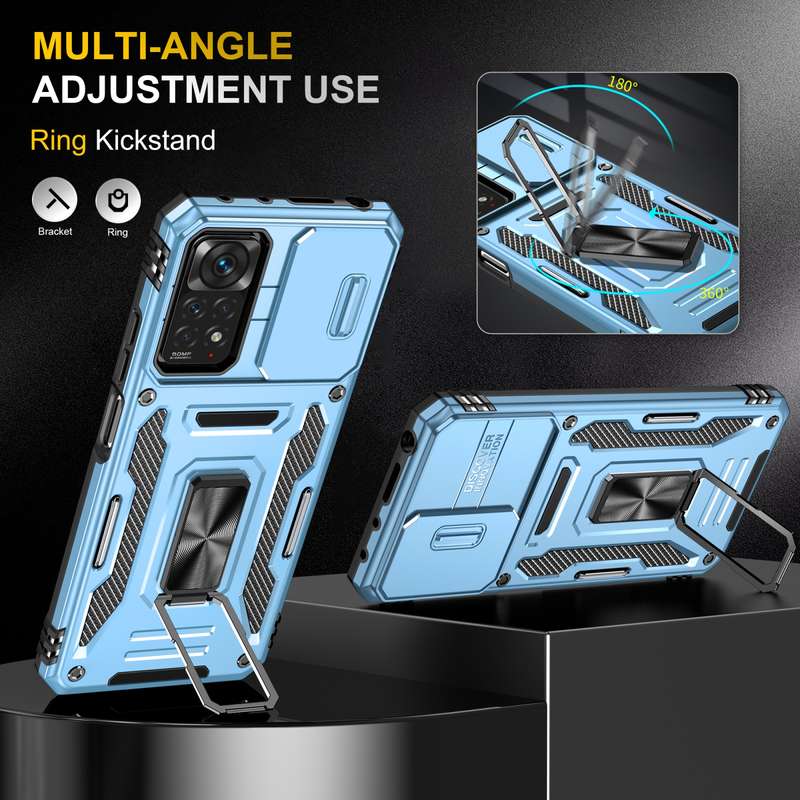 For Xiaomi Redmi Note 11 Pro Armor PC + TPU Camera Shield Phone Case(Grey)