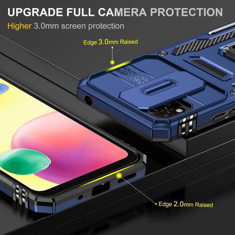 For Xiaomi Redmi 9C / 10A Armor PC + TPU Camera Shield Phone Case(Black)