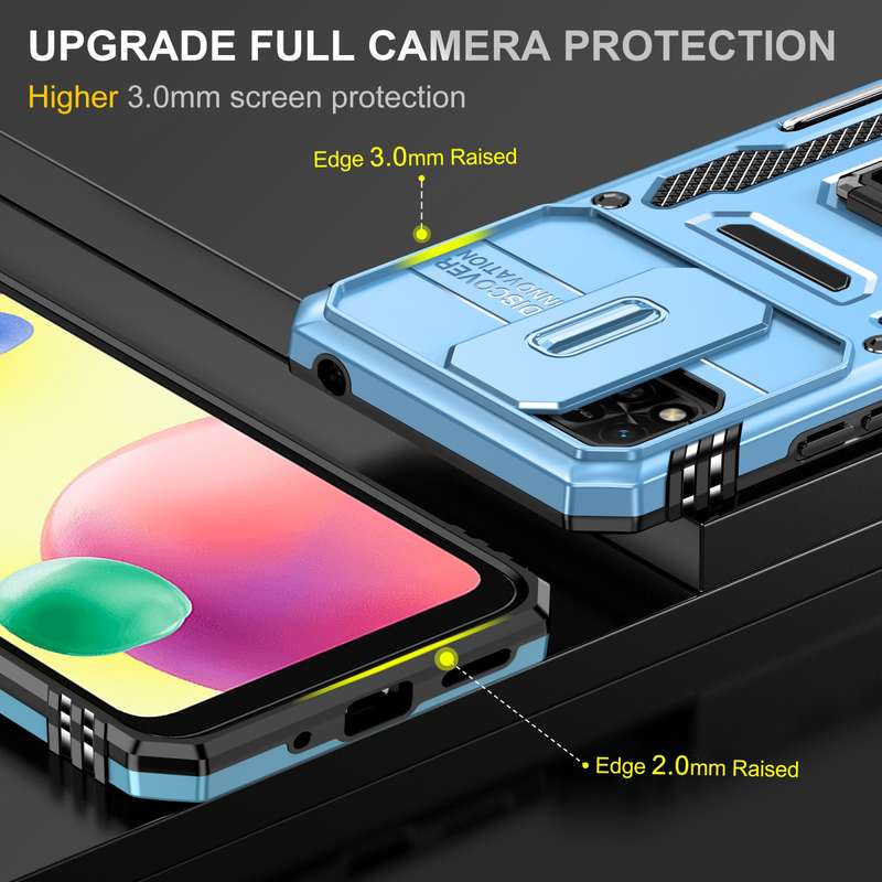 For Xiaomi Redmi 9C / 10A Armor PC + TPU Camera Shield Phone Case(Black)