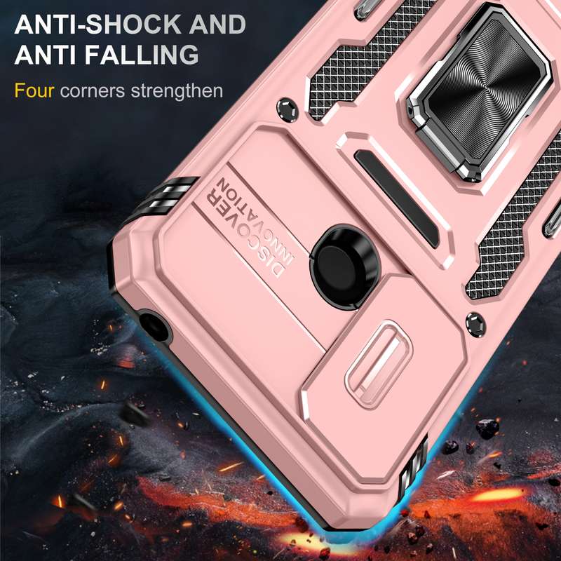 For Xiaomi Redmi 9C / 10A Armor PC + TPU Camera Shield Phone Case(Black)