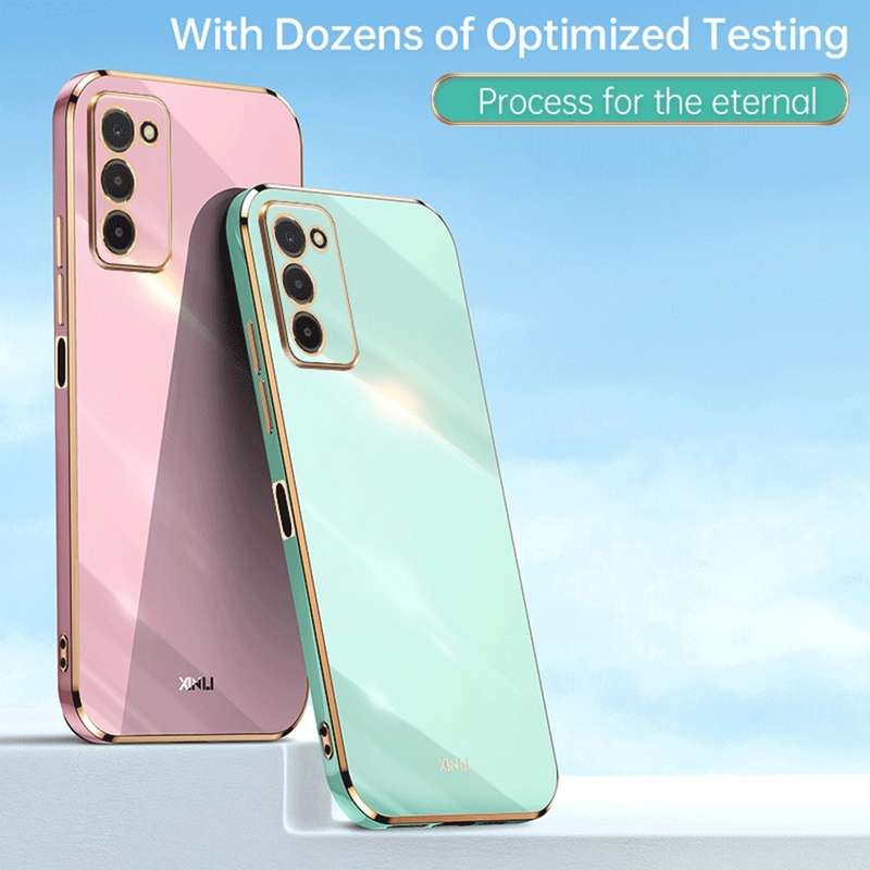 For Samsung Galaxy A03s XINLI Straight Edge 6D Electroplate TPU Phone Case(Black)