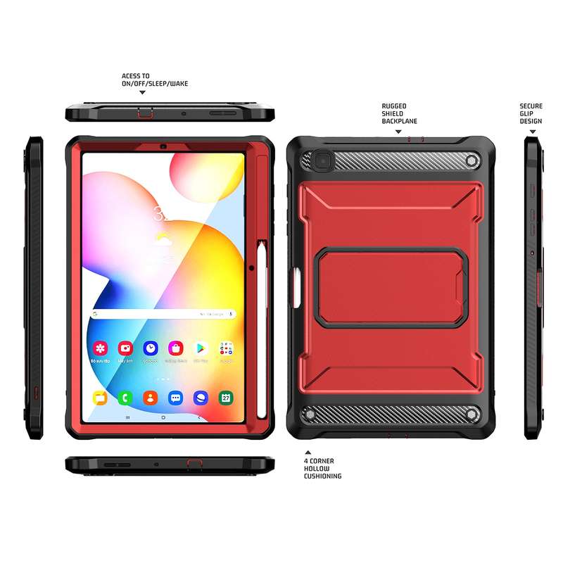 For Samsung Galaxy Tab S6 Lite Explorer PC + TPU Tablet Protective Case with Pen Slot(Black)