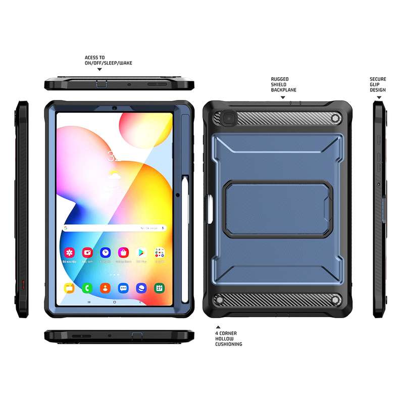 For Samsung Galaxy Tab S6 Lite Explorer PC + TPU Tablet Protective Case with Pen Slot(Black)
