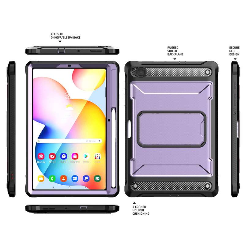 For Samsung Galaxy Tab S6 Lite Explorer PC + TPU Tablet Protective Case with Pen Slot(Black)