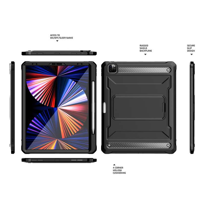 For iPad Pro 12.9 2021/2020/2018 Explorer PC + TPU Tablet Protective Case with Pen Slot(Red)