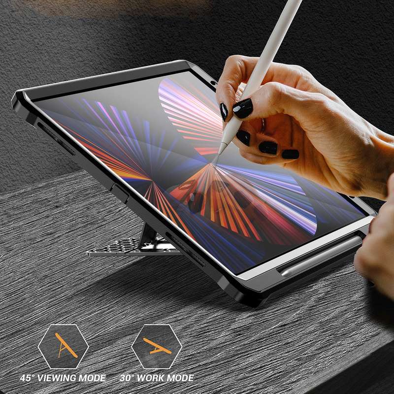 For iPad Pro 12.9 2021/2020/2018 Explorer PC + TPU Tablet Protective Case with Pen Slot(Red)