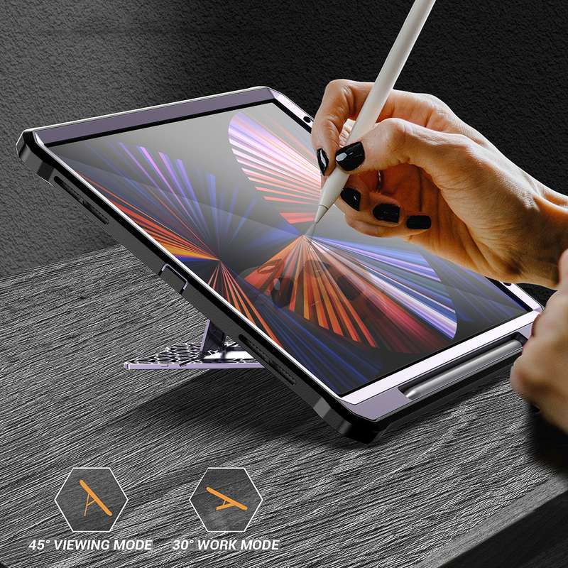 For iPad Pro 12.9 2021/2020/2018 Explorer PC + TPU Tablet Protective Case with Pen Slot(Red)