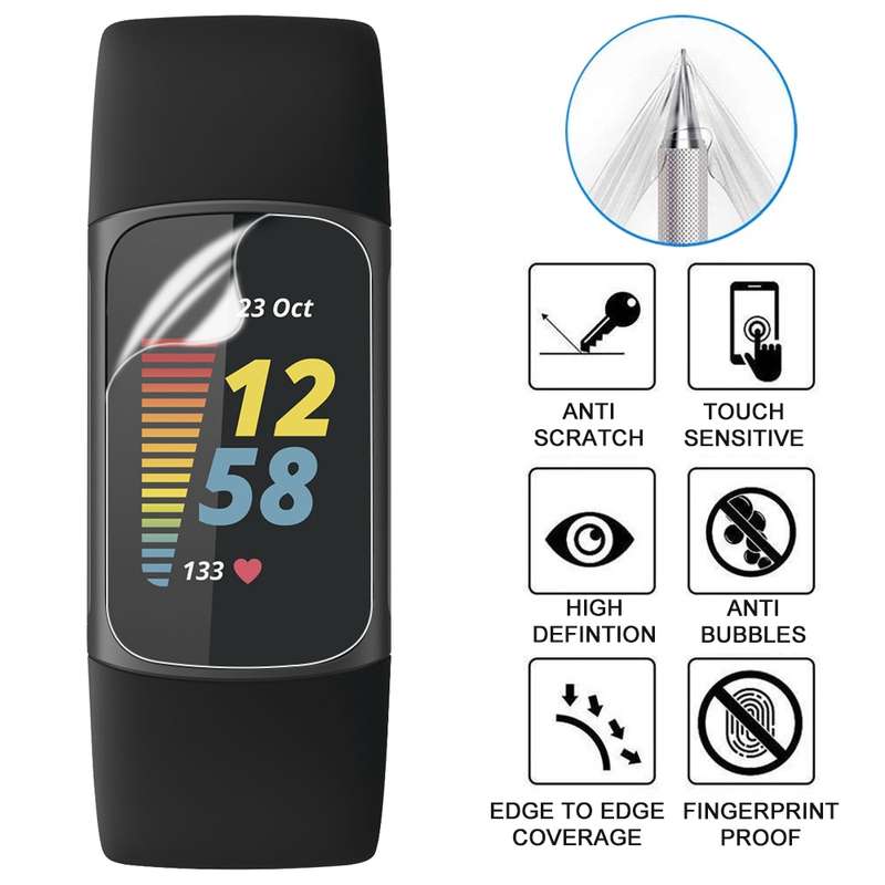 For Fitbit Charge 5 Soft Hydrogel Film Watch Screen Protector