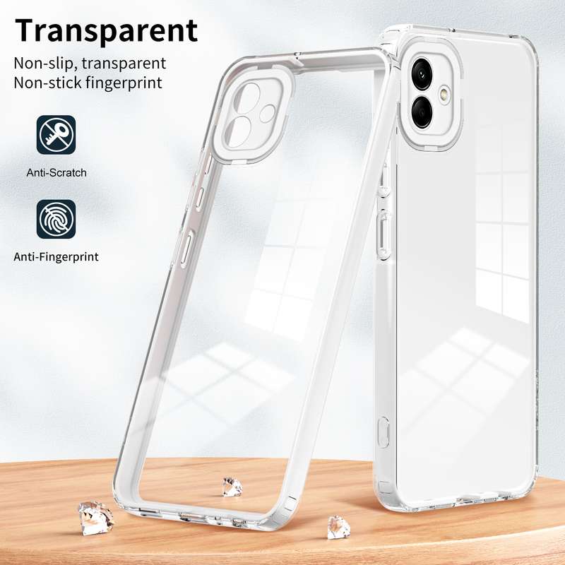 For Samsung Galaxy A04 Clear TPU Color PC Frame Phone Case(Purple)
