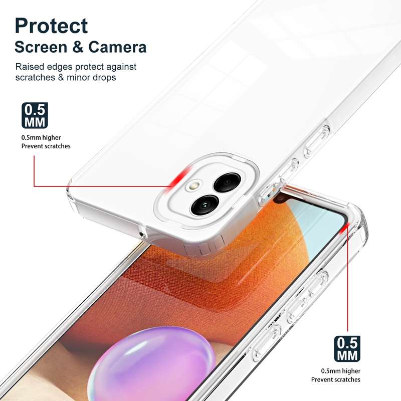 For Samsung Galaxy A04 Clear TPU Color PC Frame Phone Case(Purple)