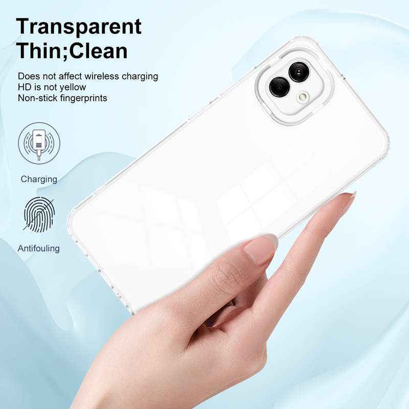 For Samsung Galaxy A04 Clear TPU Color PC Frame Phone Case(Purple)