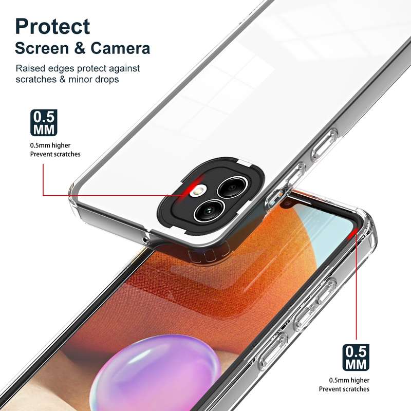 For Samsung Galaxy A04 Clear TPU Color PC Frame Phone Case(Purple)
