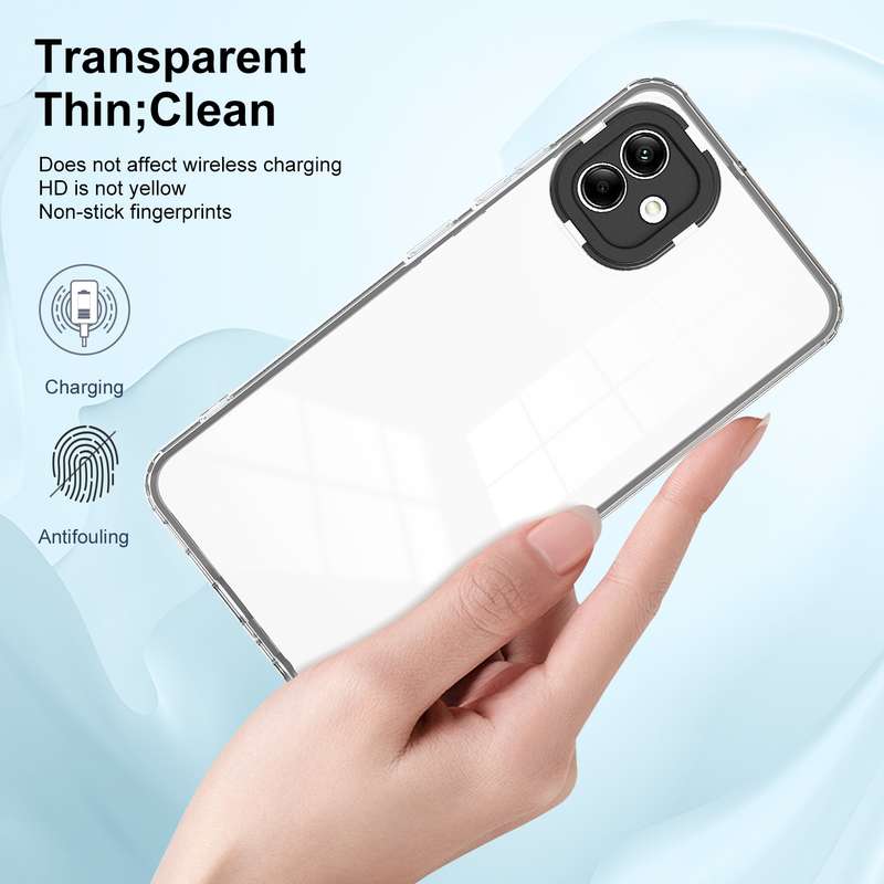 For Samsung Galaxy A04 Clear TPU Color PC Frame Phone Case(Purple)
