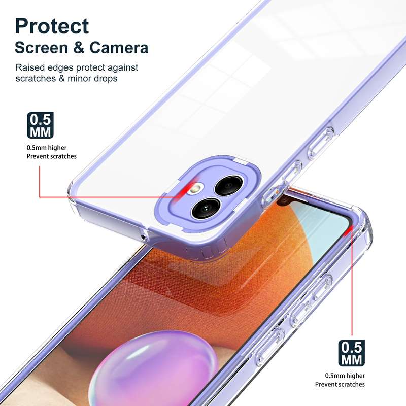 For Samsung Galaxy A04 Clear TPU Color PC Frame Phone Case(Purple)