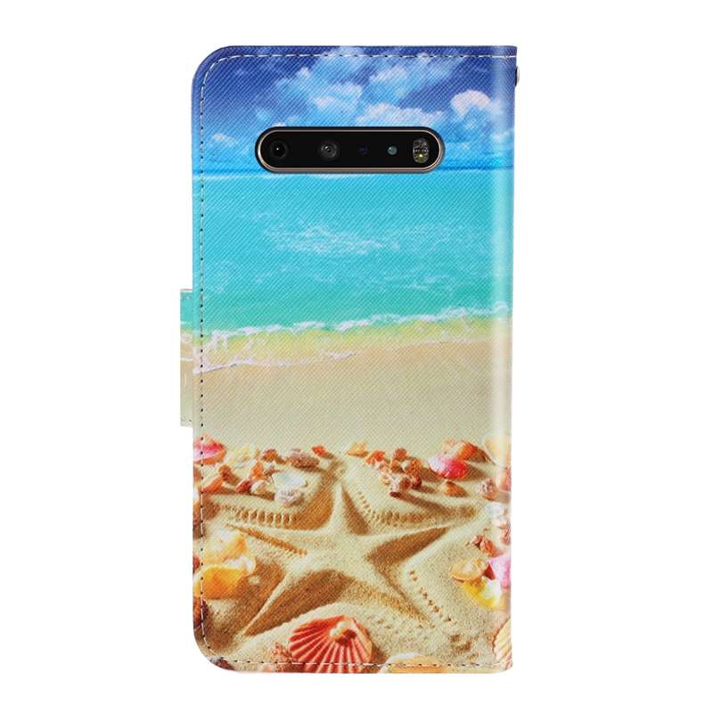 For LG V60 Colored Drawing Horizontal Flip Leather Case with Holder & Card Slot & Wallet(Pentagram)