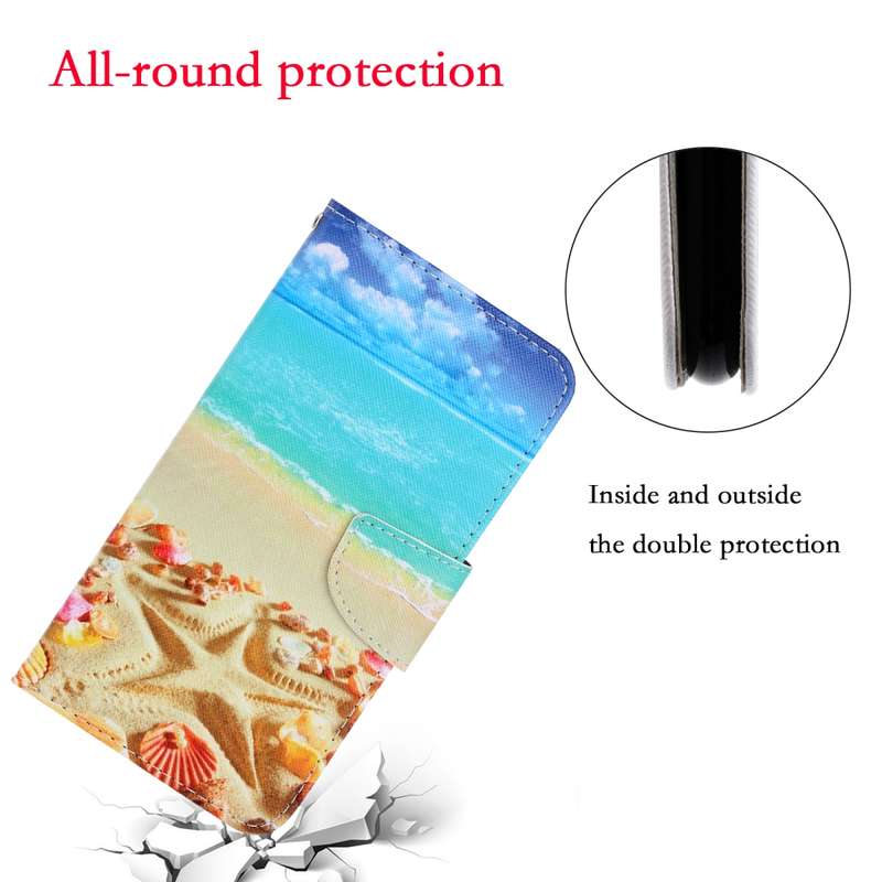 For LG V60 Colored Drawing Horizontal Flip Leather Case with Holder & Card Slot & Wallet(Pentagram)