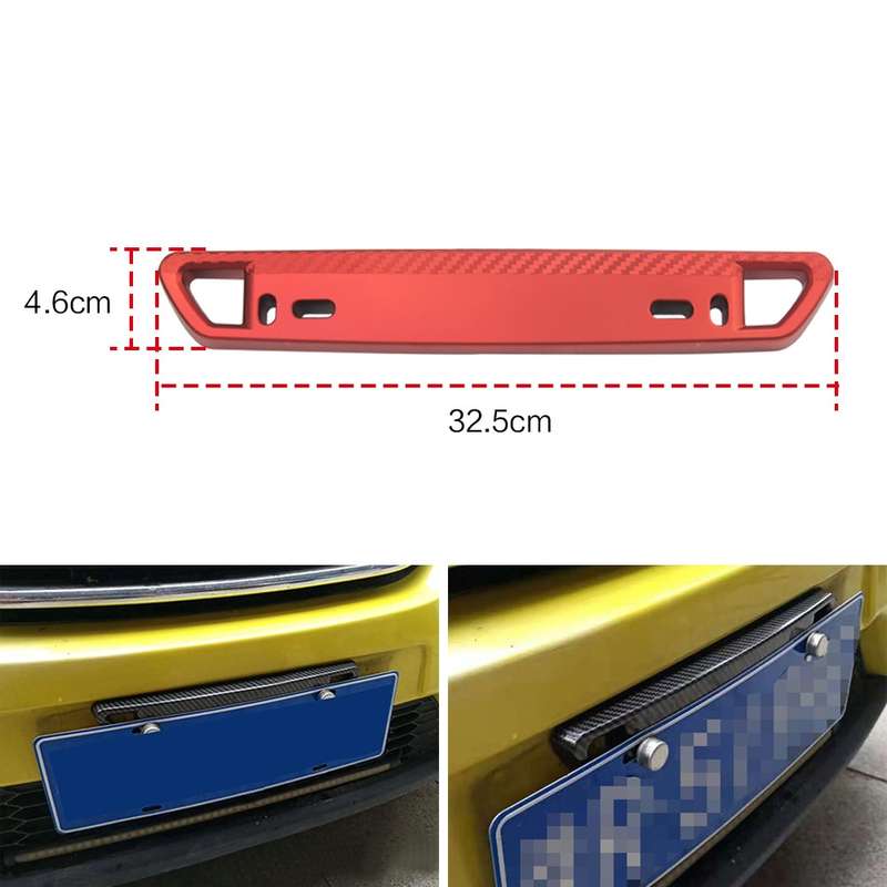 Car Modification Carbon Fiber Pattern License Plate Frame Holder(Black)
