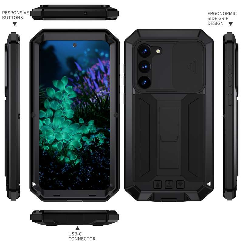 For Samsung Galaxy S23+ 5G R-JUST Sliding Camera Design Life Waterproof Dustproof Shockproof Phone C