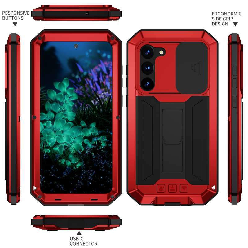 For Samsung Galaxy S23+ 5G R-JUST Sliding Camera Design Life Waterproof Dustproof Shockproof Phone C