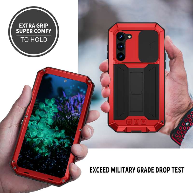 For Samsung Galaxy S23+ 5G R-JUST Sliding Camera Design Life Waterproof Dustproof Shockproof Phone C
