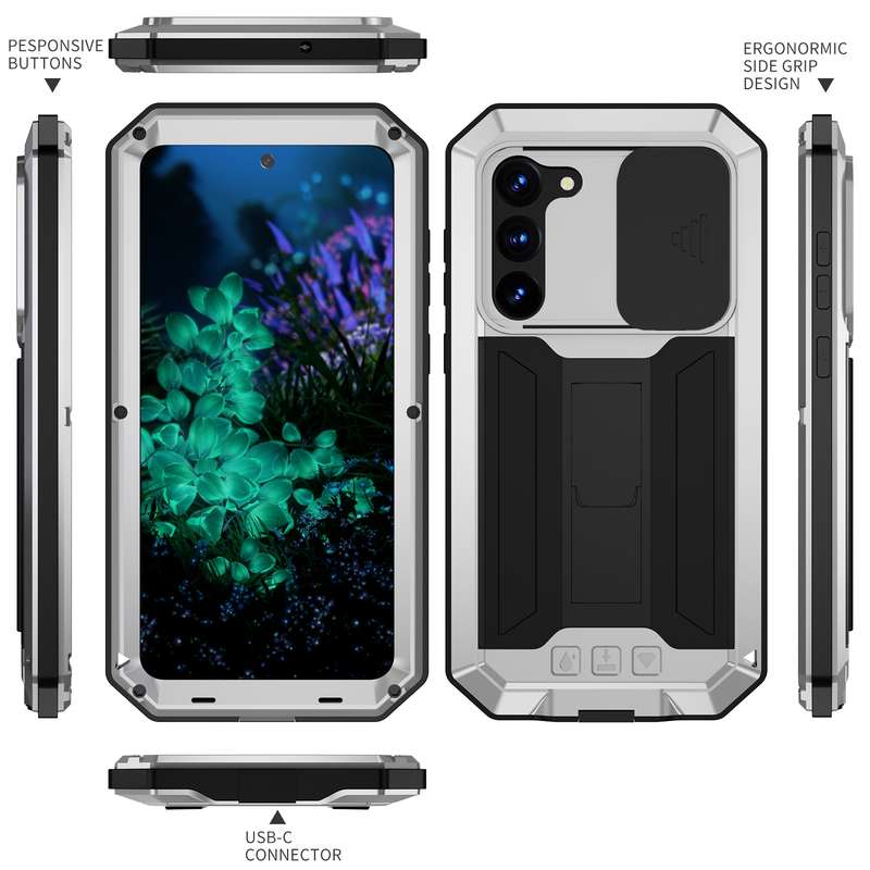 For Samsung Galaxy S23+ 5G R-JUST Sliding Camera Design Life Waterproof Dustproof Shockproof Phone C