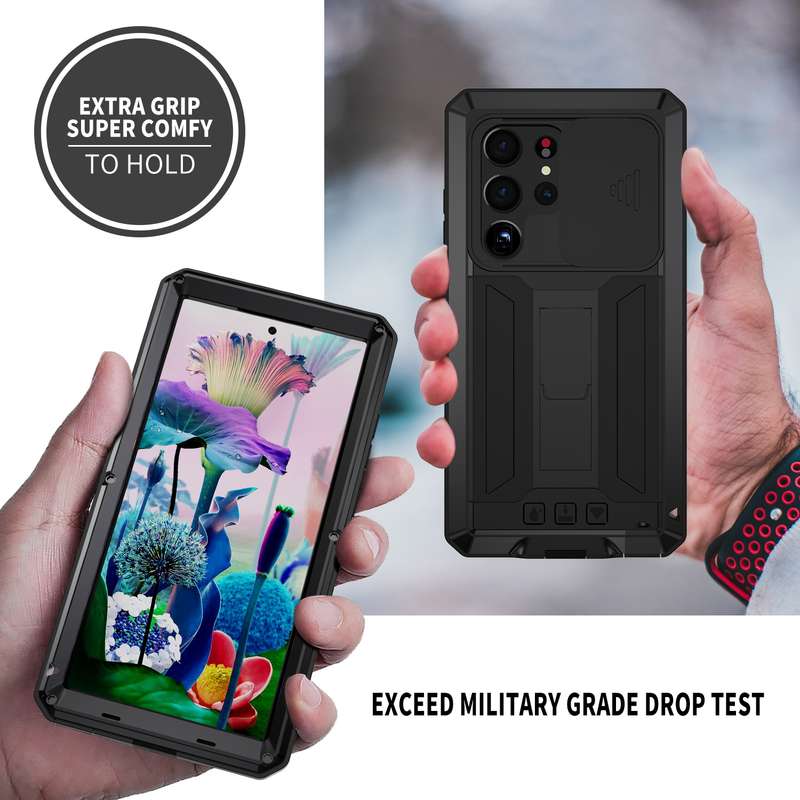 For Samsung Galaxy S23 Ultra 5G R-JUST Sliding Camera Design Life Waterproof Dustproof Shockproof Ph
