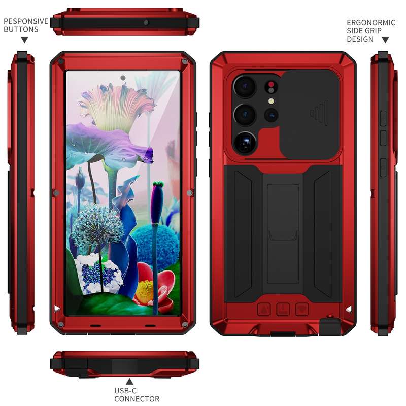 For Samsung Galaxy S23 Ultra 5G R-JUST Sliding Camera Design Life Waterproof Dustproof Shockproof Ph