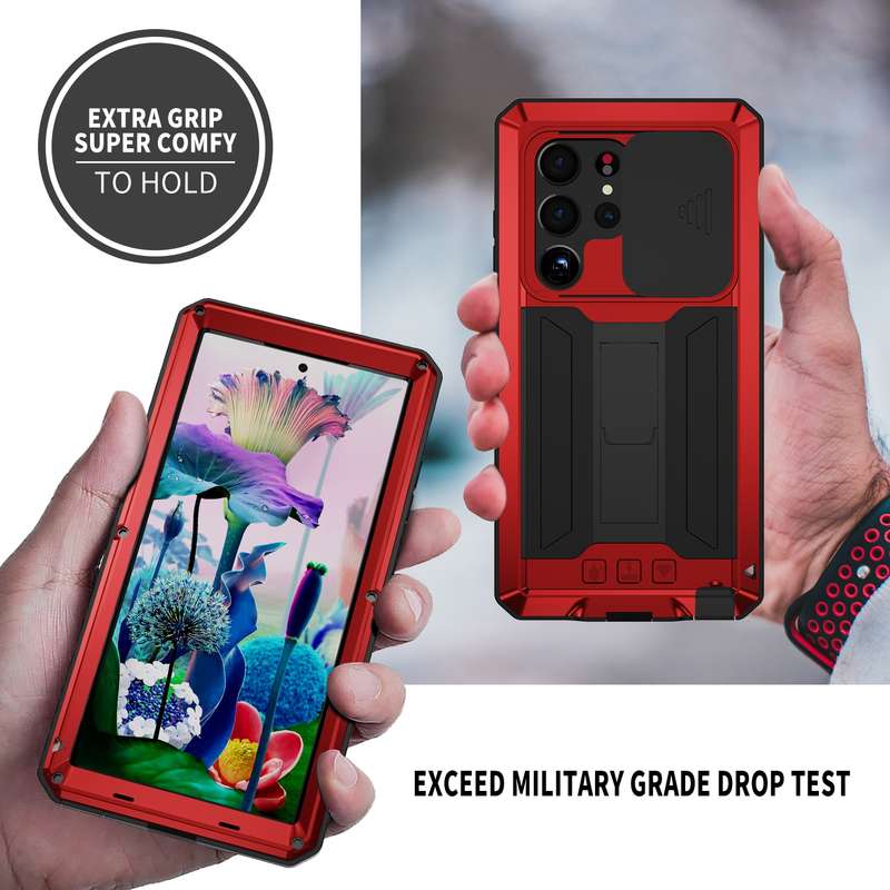 For Samsung Galaxy S23+ 5G R-JUST Sliding Camera Design Life Waterproof Dustproof Shockproof Phone C