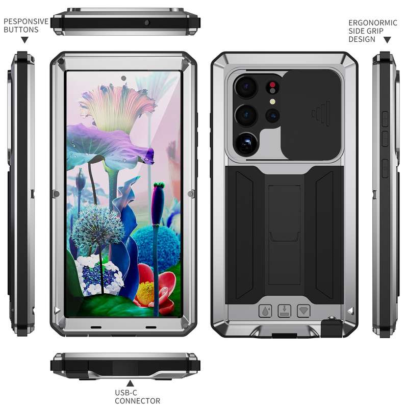 For Samsung Galaxy S23 Ultra 5G R-JUST Sliding Camera Design Life Waterproof Dustproof Shockproof Ph