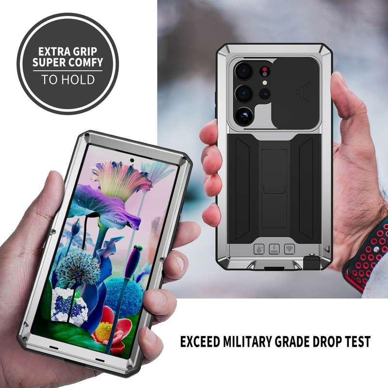 For Samsung Galaxy S23 Ultra 5G R-JUST Sliding Camera Design Life Waterproof Dustproof Shockproof Ph