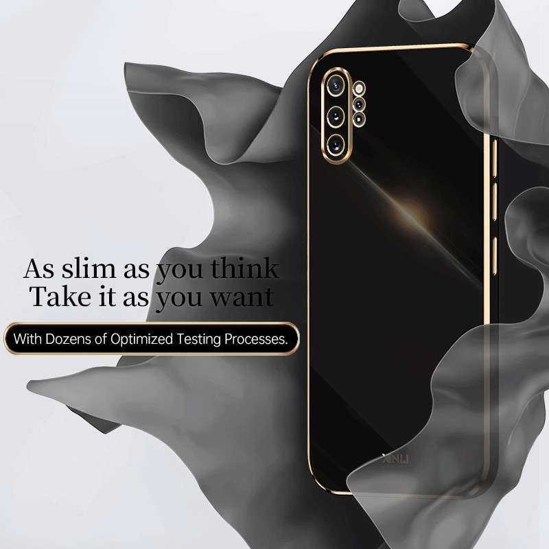 For Samsung Galaxy Note10+ XINLI Straight Edge 6D Electroplate TPU Phone Case(Black)