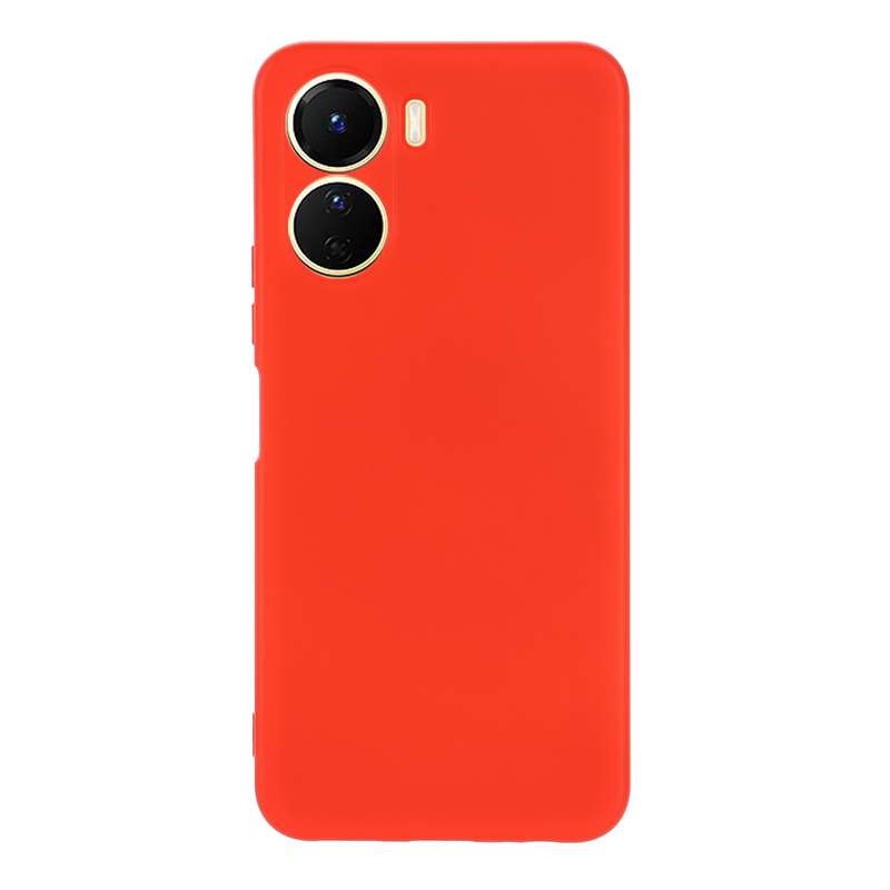 For vivo Y16 Pure Color Liquid Silicone Shockproof Full Coverage Phone Case(Red)