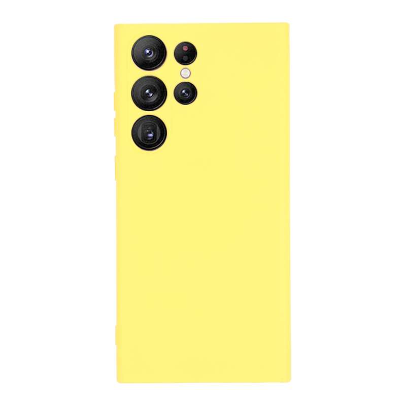 For Samsung Galaxy S23 Ultra 5G Pure Color Liquid Silicone Shockproof Full Coverage Phone Case(Yello