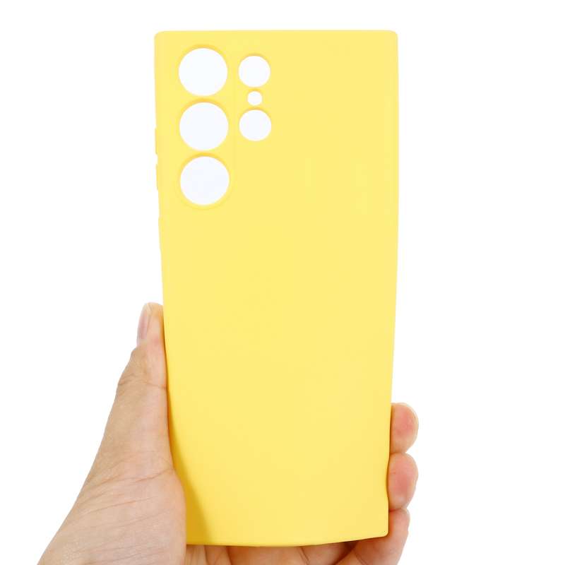 For Samsung Galaxy S23 Ultra 5G Pure Color Liquid Silicone Shockproof Full Coverage Phone Case(Yello