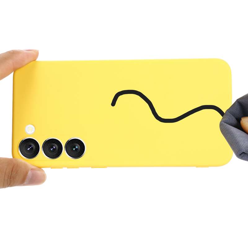 For Samsung Galaxy S23 Ultra 5G Pure Color Liquid Silicone Shockproof Full Coverage Phone Case(Yello