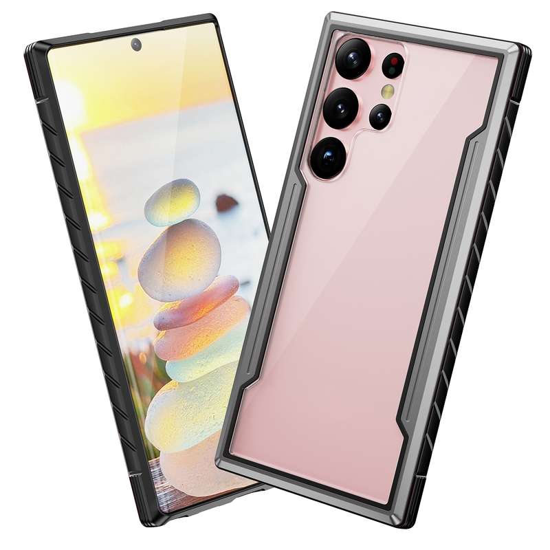 For Samsung Galaxy S23 Ultra 5G iPAKY Thunder Series Aluminum Frame + TPU Bumper + Clear PC Shockpro