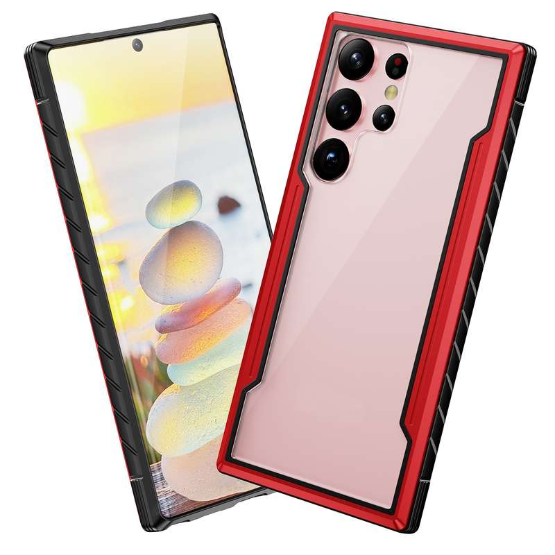 For Samsung Galaxy S23 Ultra 5G iPAKY Thunder Series Aluminum Frame + TPU Bumper + Clear PC Shockpro