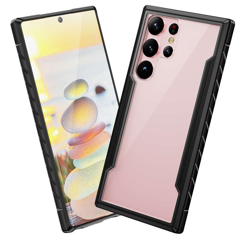 For Samsung Galaxy S23 Ultra 5G iPAKY Thunder Series Aluminum Frame + TPU Bumper + Clear PC Shockpro