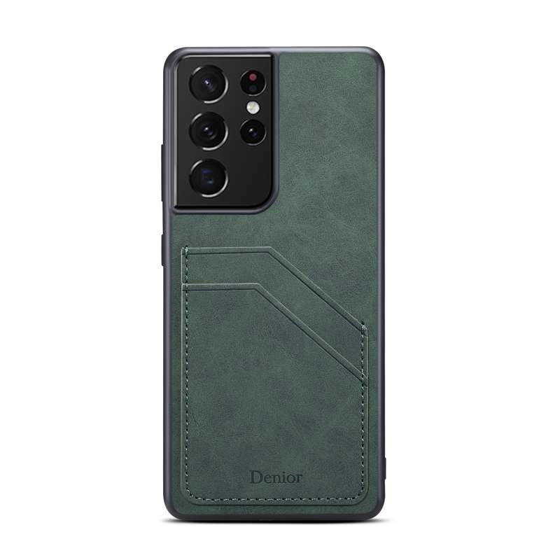 For Samsung Galaxy S23 Ultra 5G Denior PU Dual Card Slot Phone Case(Grey)