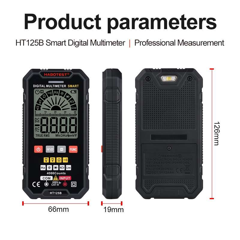 HABOTEST HT125B Digital High Precision Mini Universal Meter