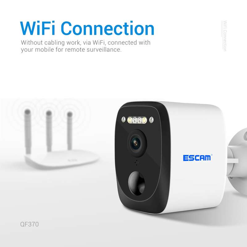 ESCAM QF370 3MP Cloud Storage PT WIFI Solar Panel IP Camera with PIR Alarm Support Night Vision & Tw