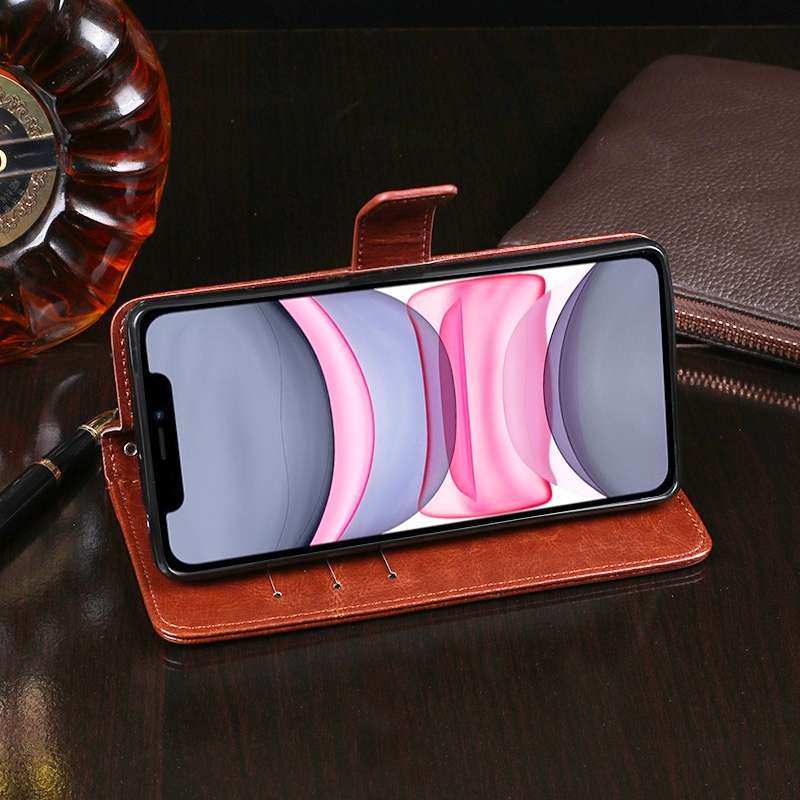 For iPhone 11 idewei Crazy Horse Texture Horizontal Flip Leather Case with Holder & Card Slots & Wal