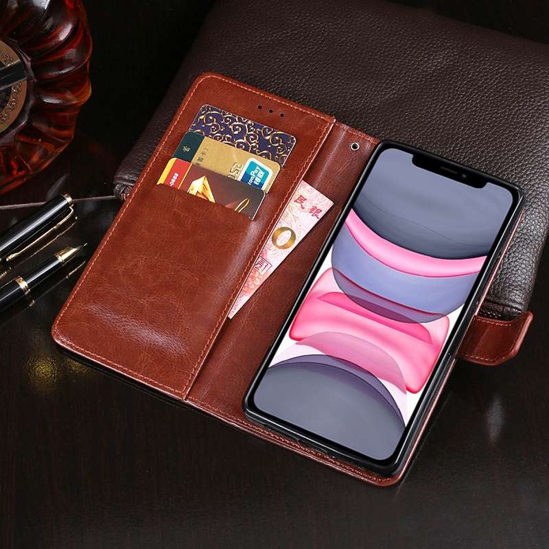 For iPhone 11 idewei Crazy Horse Texture Horizontal Flip Leather Case with Holder & Card Slots & Wal