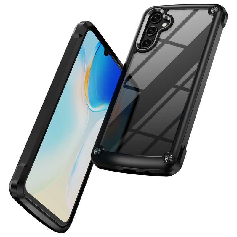 For Samsung Galaxy A14 5G Soft TPU Clear PC Shockproof Phone Case(Purple)