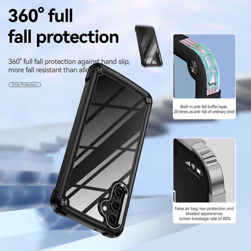 For Samsung Galaxy A14 5G Soft TPU Clear PC Shockproof Phone Case(Purple)