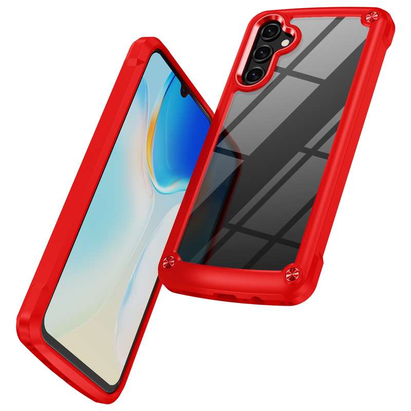 For Samsung Galaxy A14 5G Soft TPU Clear PC Shockproof Phone Case(Purple)