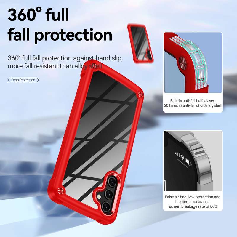 For Samsung Galaxy A14 5G Soft TPU Clear PC Shockproof Phone Case(Purple)