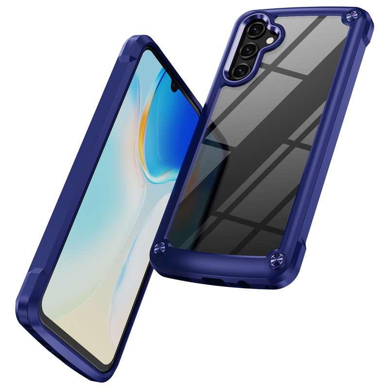 For Samsung Galaxy A14 5G Soft TPU Clear PC Shockproof Phone Case(Purple)