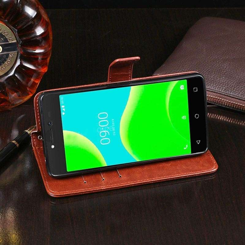 For Wiko Y50 idewei Crazy Horse Texture Horizontal Flip Leather Case with Holder & Card Slots & Wall