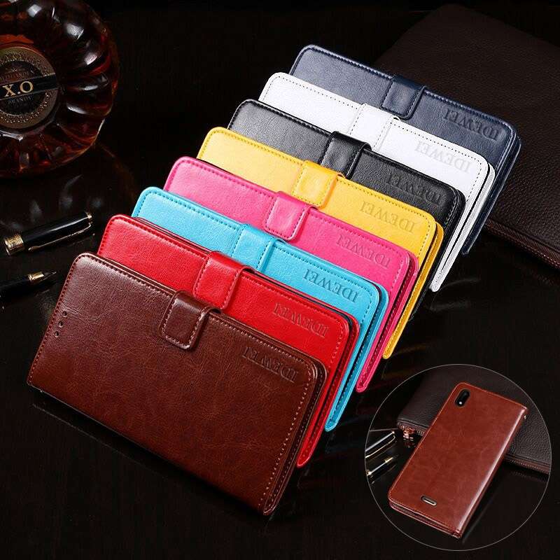 For Wiko Y50 idewei Crazy Horse Texture Horizontal Flip Leather Case with Holder & Card Slots & Wall